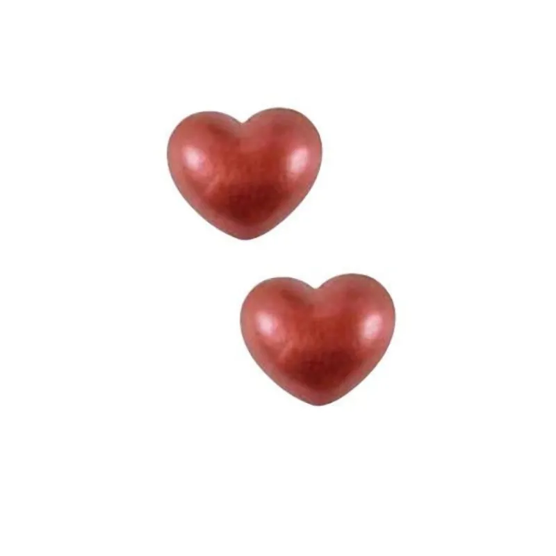 Cerf Dellier Cœurs en chocolat 3D rouges scintillants (x32)