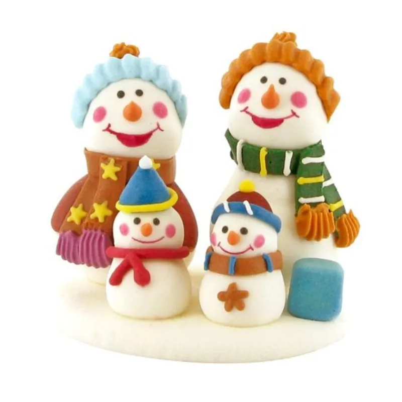 Cerf Dellier Décor comestible Famille de bonshommes de neige