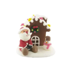 Cerf Dellier Décor comestible Père Noël assis et chalet (x12)