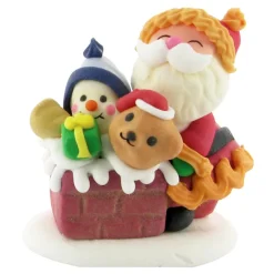 Cerf Dellier Décor comestible Père Noël cheminée (x24)
