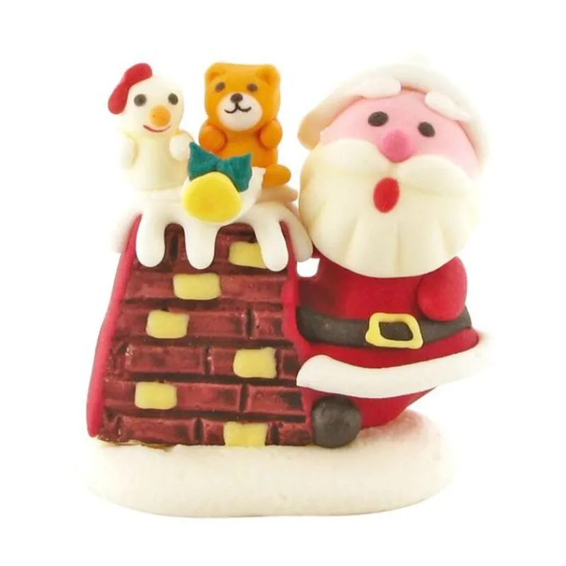 Cerf Dellier Décor comestible Père Noël Cheminée