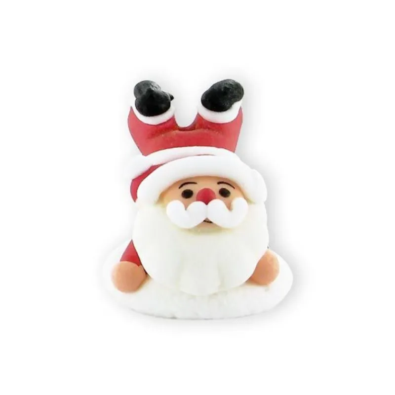 Cerf Dellier Décor comestible Père Noël 3D à plat ventre
