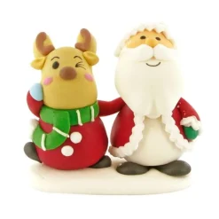 Cerf Dellier Décor comestible Père Noël et Renne debout