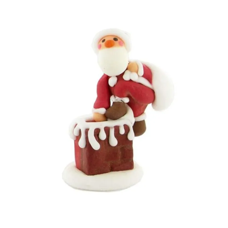 Cerf Dellier Décor comestibles Père Noël hotte dans la cheminée