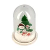Cerf Dellier Décor de noël pour bûche "boule à neige bonhomme de neige" à poser