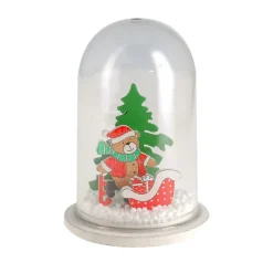 Cerf Dellier Décor de noël pour bûche "boule à neige ourson de Noël" à poser