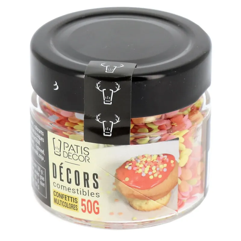 Cerf Dellier Décors comestibles confettis multicolores 50 g