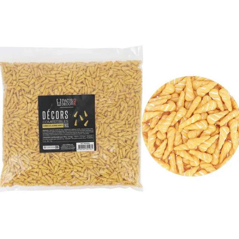 Cerf Dellier Décors comestibles cornes de licorne dorées 1 kg