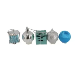 Cerf Dellier Décors de Noël sur pique assortis bleus (x5)