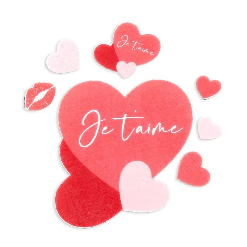 Cerf Dellier Décors en azyme assortis thème St Valentin "Je t'aime"