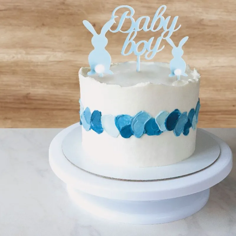 Cerf Dellier Décors sur pique bleus Baby Boy lapins
