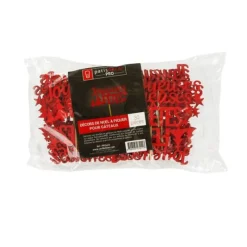 Cerf Dellier Décors sur pique "Joyeuses Fêtes" rouges (x30)