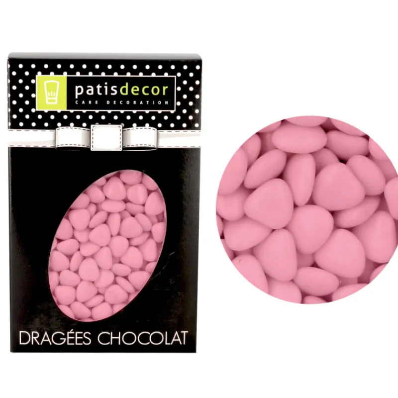 Cerf Dellier Dragées mini-coeurs chocolat roses 500 g