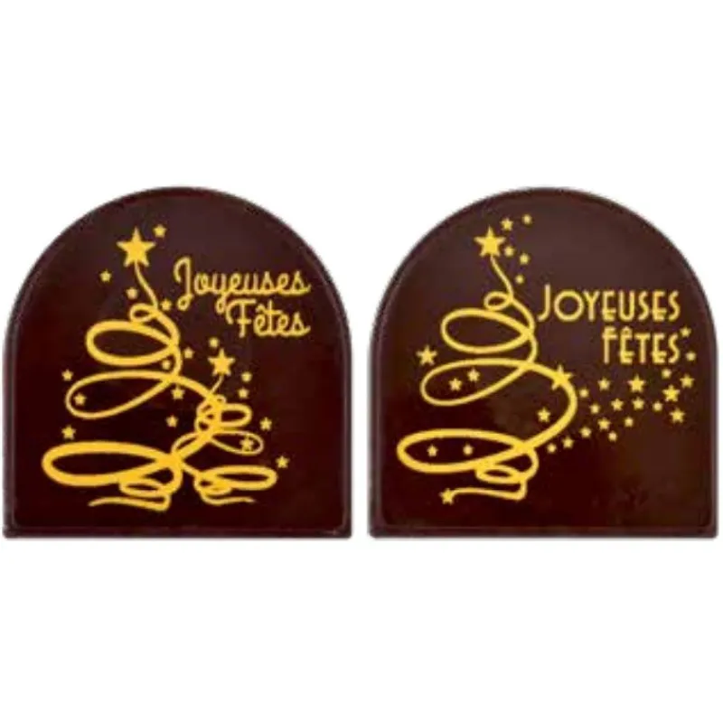 Cerf Dellier Embouts bûchettes chocolat Joyeuses Fêtes (x56)