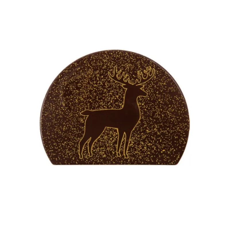 Cerf Dellier Embouts de bûches chocolat silhouette renne (x40)