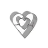 Cerf Dellier Emporte-pièce double Coeur inox 4,6 cm