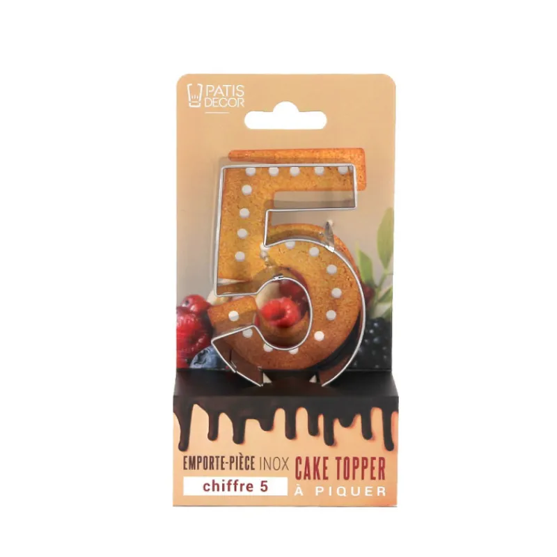 Cerf Dellier Emporte-pièces cake topper "5"