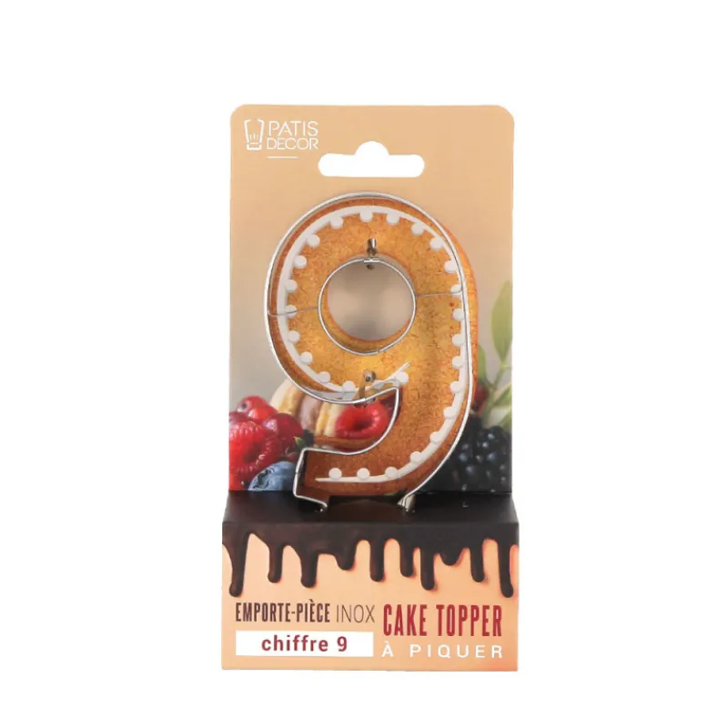 Cerf Dellier Emporte-pièces cake topper "9"