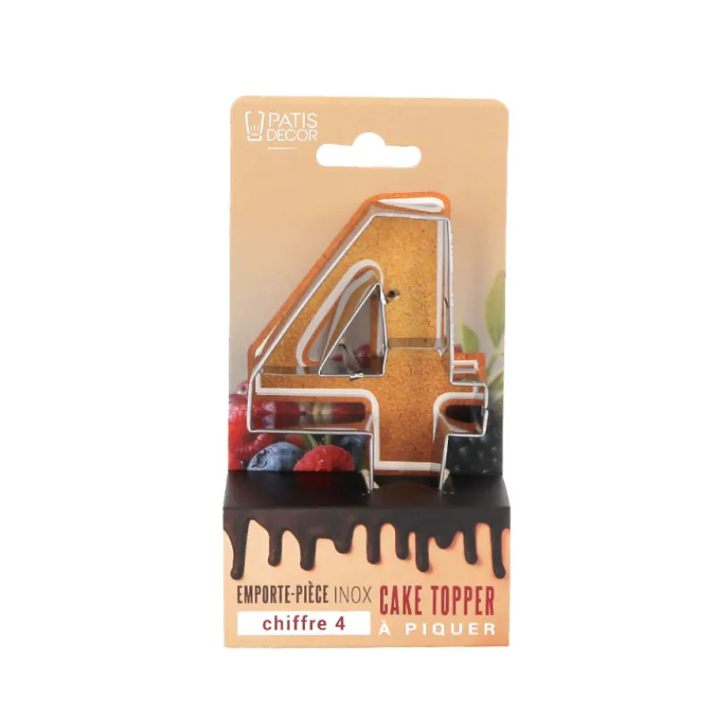 Cerf Dellier Emporte-pièces cake topper "4"