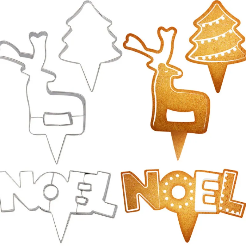 Cerf Dellier Emporte-pièces cake toppers thème Noël (lot de 3)