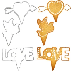 Cerf Dellier Emporte-pièces cake toppers thème Saint-Valentin (lot de 3)