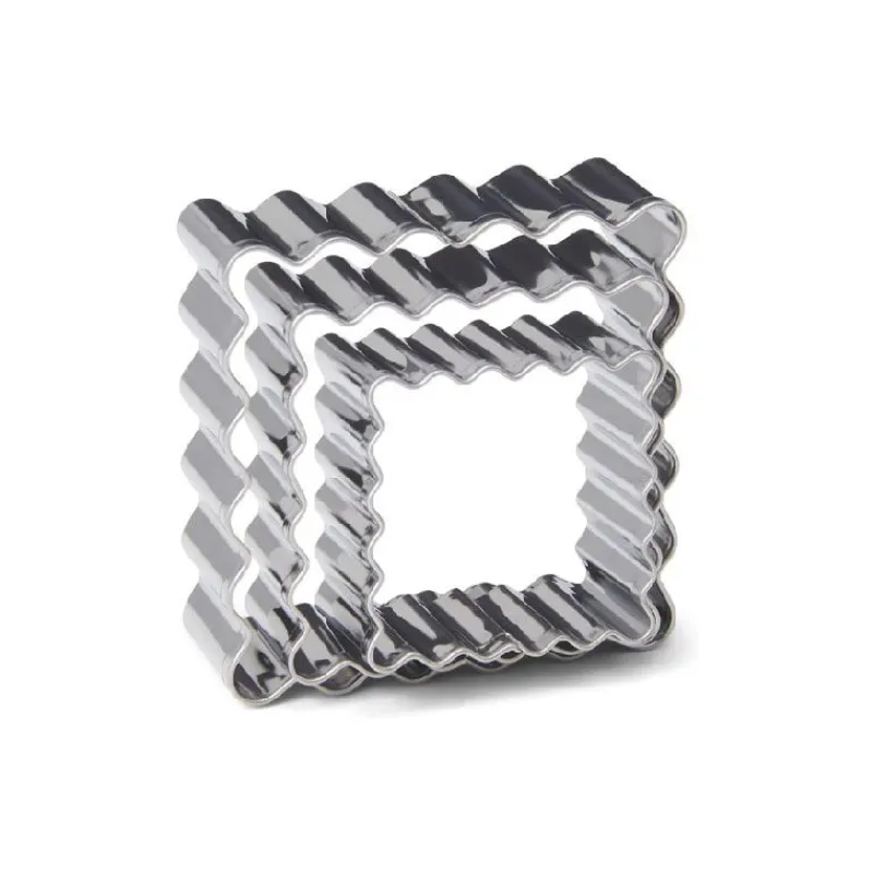 Cerf Dellier Emporte-pièces Petit biscuit carrés assortis inox (x3)