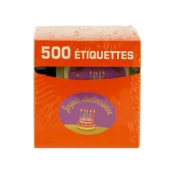 Cerf Dellier Etiquette adhésive Joyeux Anniversaire violet x500