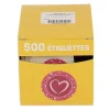 Cerf Dellier Etiquette adhésive rose Coeur (x500)