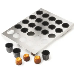 Cerf Dellier Exoglass plaque de 30 moules à cannelé 3,5 cm