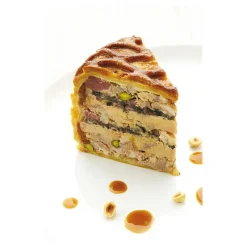 Cerf Dellier Exopan pâté en croûte rond à chevrons hauteur 9 cm diamètre 12 cm