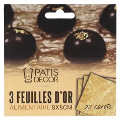 Cerf Dellier Feuilles d'or alimentaire (x3)