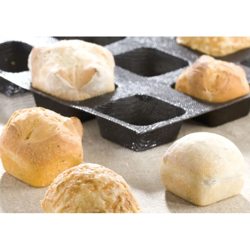 Cerf Dellier Flexipan Air plaque 600x400 de 15 petits pains carrés 9,3 cm