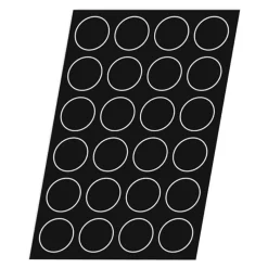 Cerf Dellier Flexipan 60x40 plaque de 24 brioches rondes lisses 7,9 cm