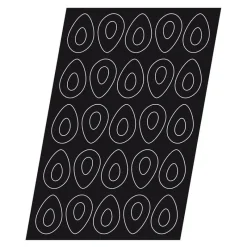 Cerf Dellier Flexipan 60x40 plaque de 25 demi-oeufs savarins 9,5x6 cm