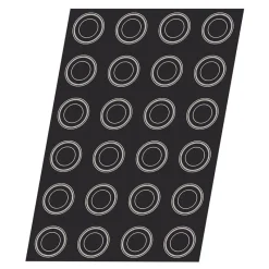 Cerf Dellier Flexipan 60x40 plaque de 24 ronds charmants 6,6 cm
