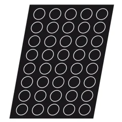 Cerf Dellier Flexipan 60x40 plaque de 40 tartelettes creuses évasées 5,8 cm