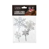 Cerf Dellier Flocons sur pique assortis (x4)