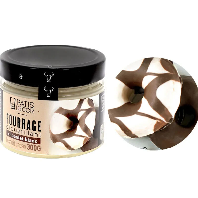 Cerf Dellier Fourrage croustillant goût chocolat blanc & biscuit cacao - 300 g