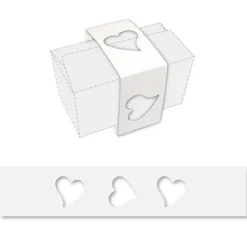 Cerf Dellier Fourreau motif cœur blanc pour ballotin 250g (x50)