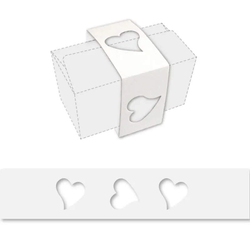 Cerf Dellier Fourreau motif cœur blanc pour ballotin 250g (x50)