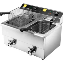 Cerf Dellier Friteuse électrique cuve emboutie 2 x 8 litres