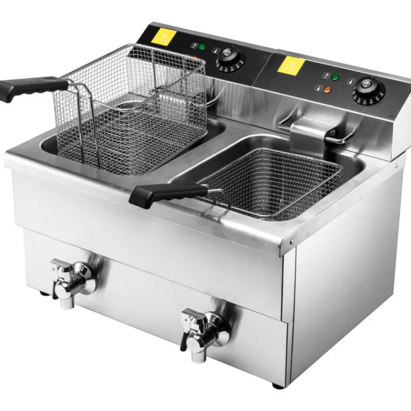 Cerf Dellier Friteuse électrique cuve emboutie 2 x 8 litres