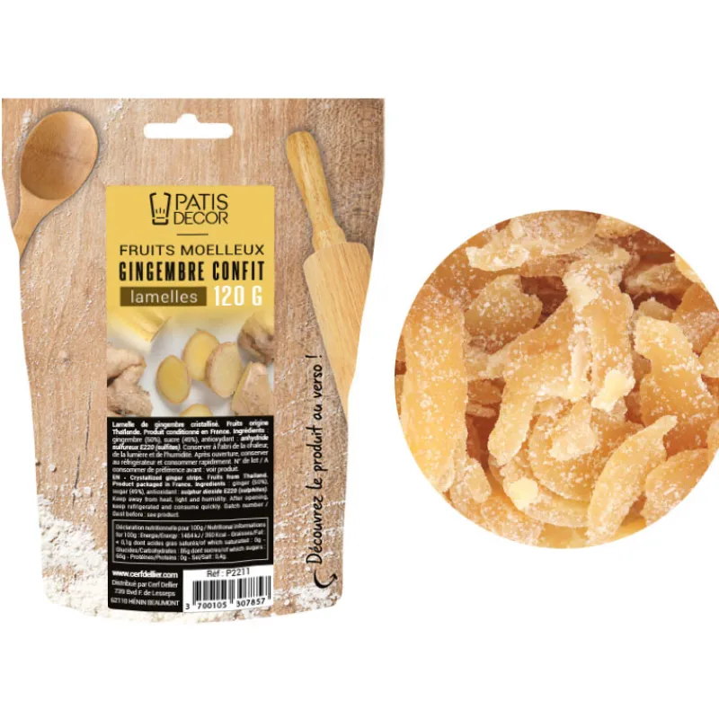 Cerf Dellier Fruits moelleux gingembre confit lamelles 120 g