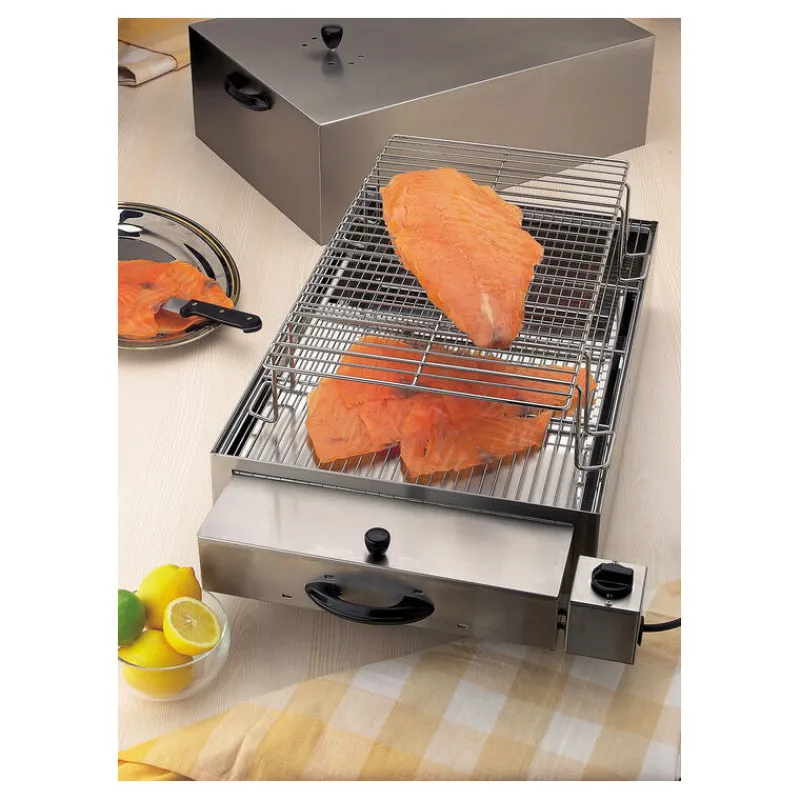 Cerf Dellier Fumoir inox 2 étages pour fumage à froid 71,5 x 41,5 x 36 cm