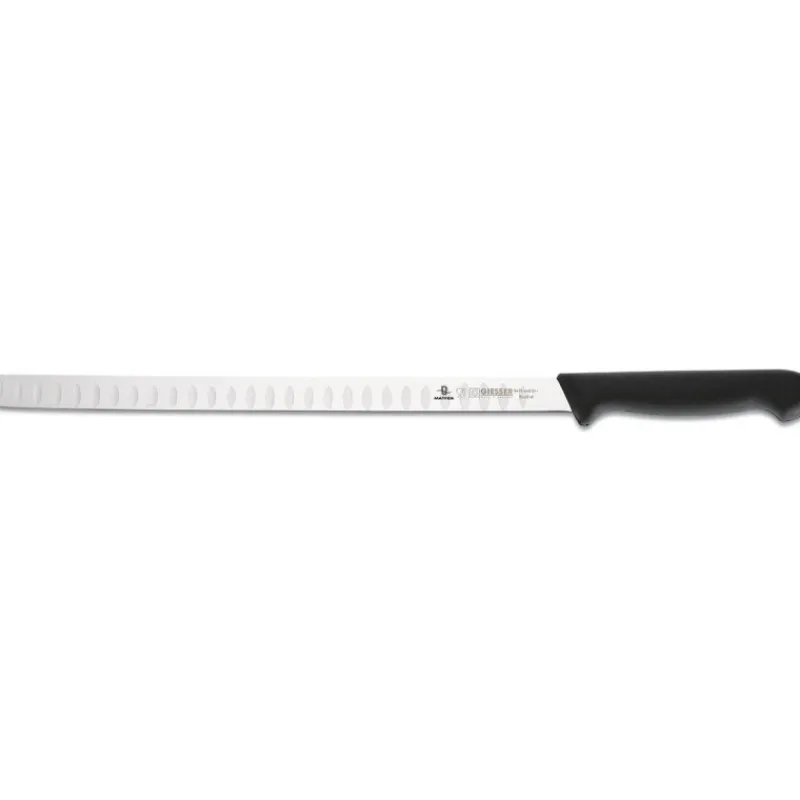 Cerf Dellier Giesser couteau à saumon alvéolé manche noir 31cm