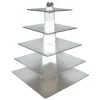 Cerf Dellier Grand présentoir cupcakes argent carré - hauteur 56 cm