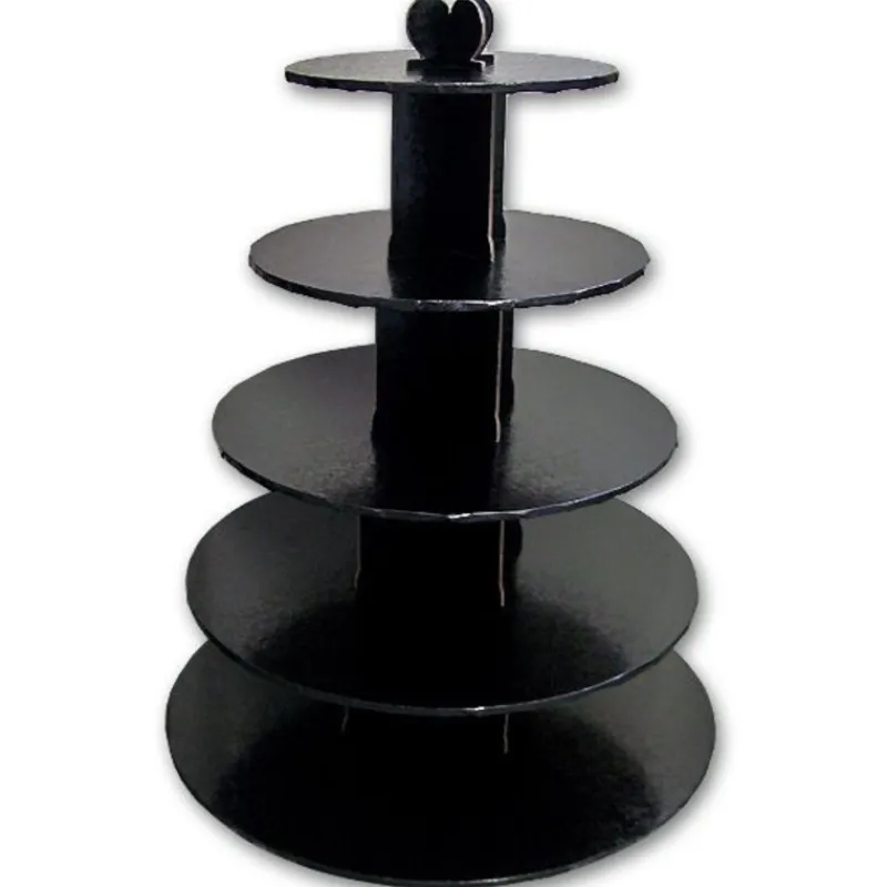 Cerf Dellier Grand présentoir cupcakes noir rond - hauteur 55 cm