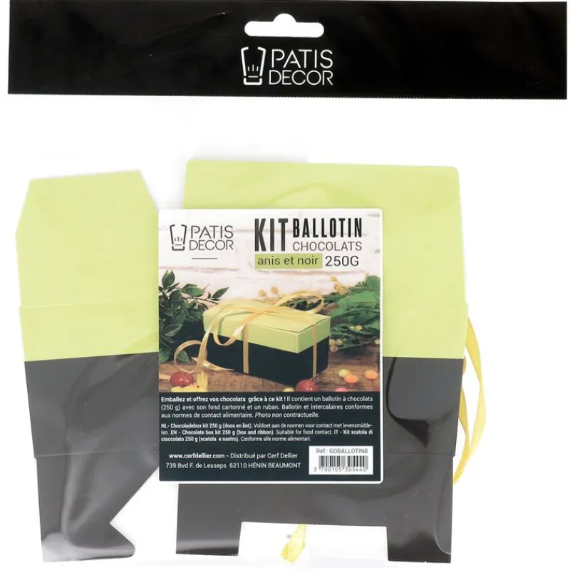 Cerf Dellier Kit ballotin chocolats anis / noir 375 g
