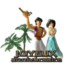 Cerf Dellier Kit décor gâteau Aladin et Jasmine