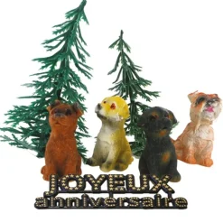 Cerf Dellier Kit décor Gâteau Chiens